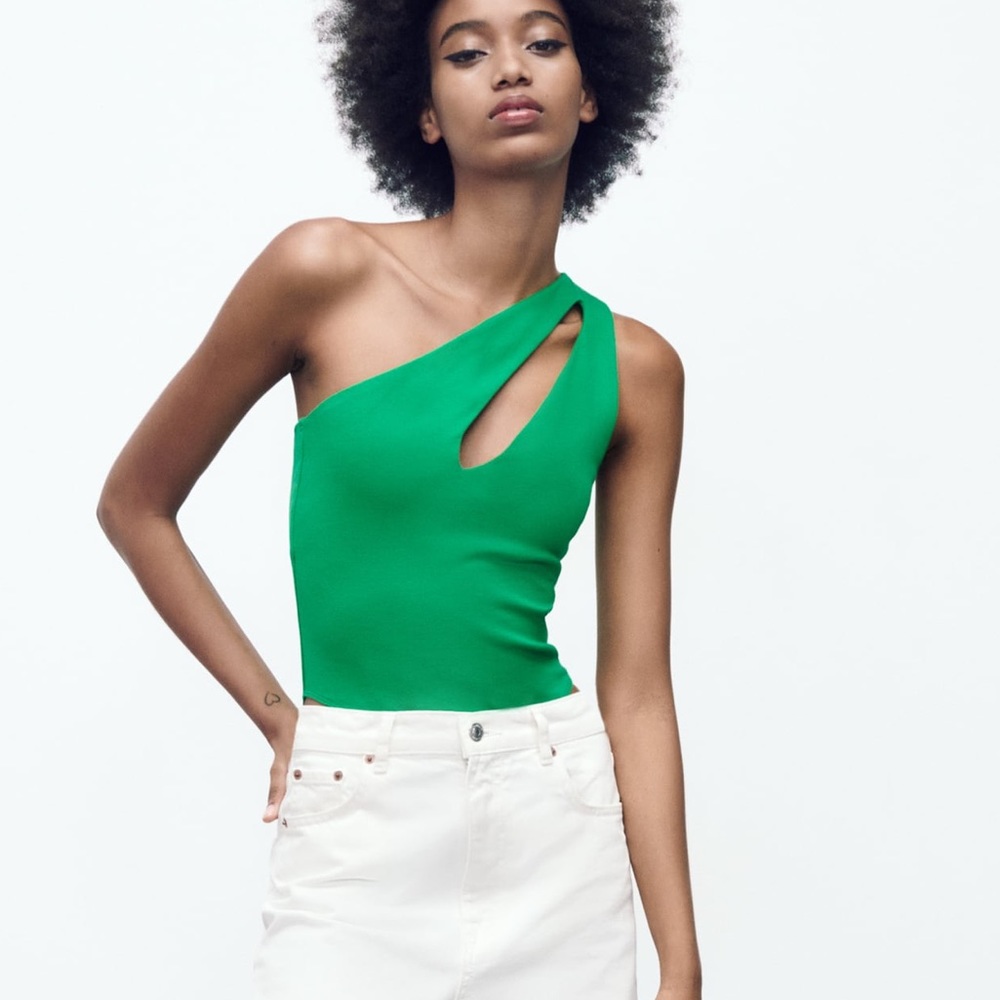 ZARA one shoulder cut out body suit